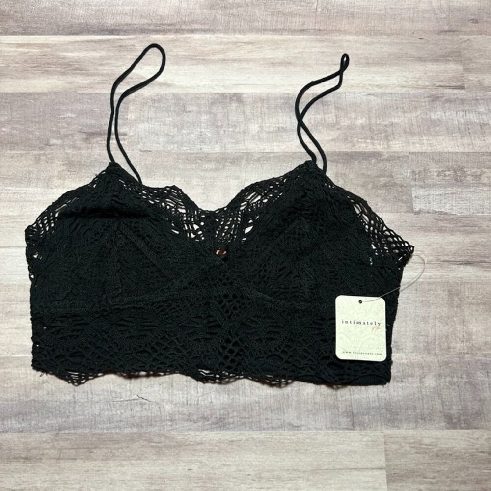 Intimately Free People Black Lace Bralette Top S/P